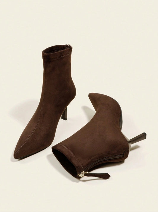 High slim sock heels