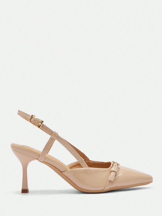 Louise Perrier T Strap Stacked Heels