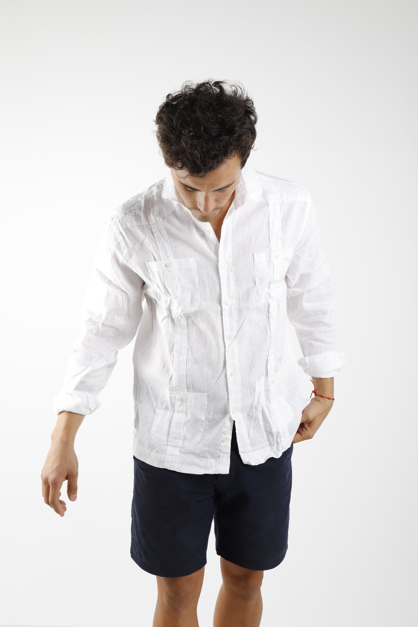 Louise Perrier white guayabera shirt