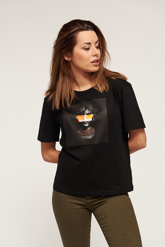 Tribal marble t-shirt with loose sleeves