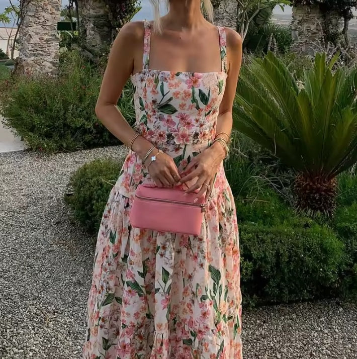 Bouffont long dress with lemon print
