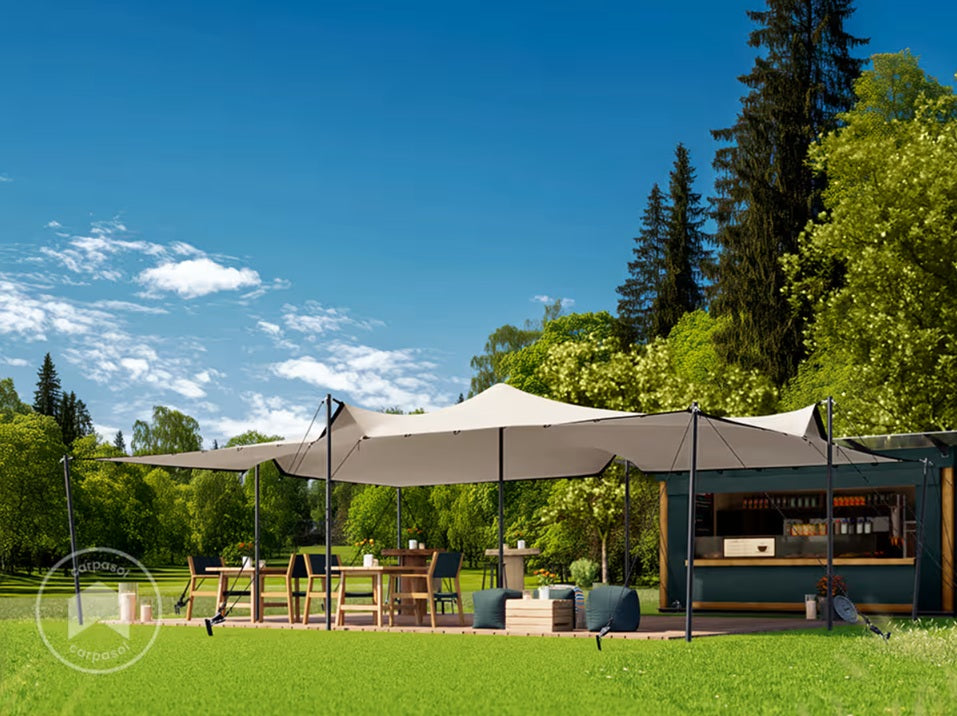 Carpa beduina, 6x8m, PU 350, crema