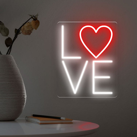 Neón Love con corazón