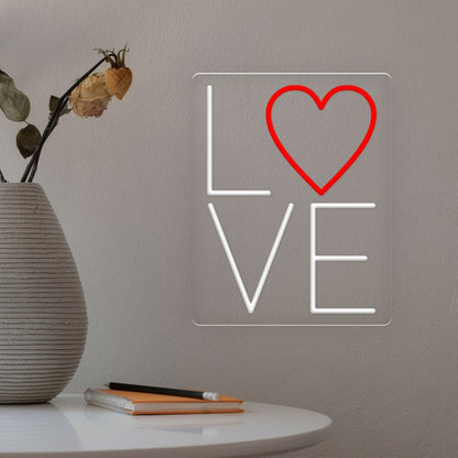 Neón Love con corazón