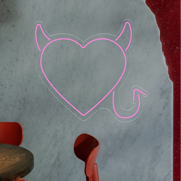 Neón corazón travieso