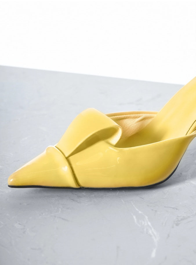 Lemon no-straps sculptural mules