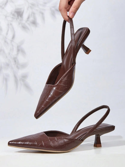 Crocodile box-type instep mules