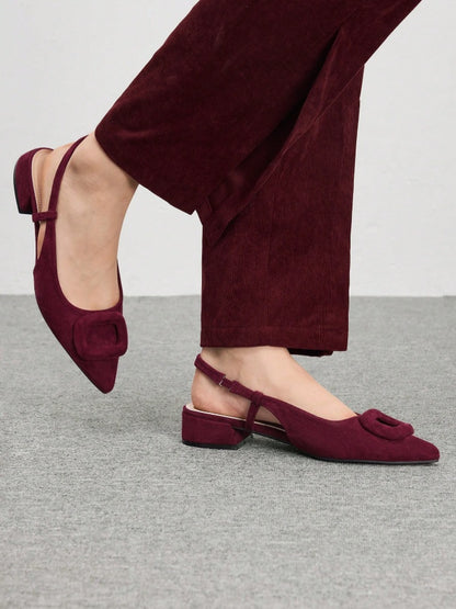 Velvet t-strap mary jane bagel sandals
