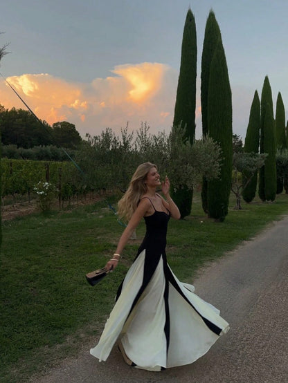 Louise x Lugano two-tone Empire cut Long Dress