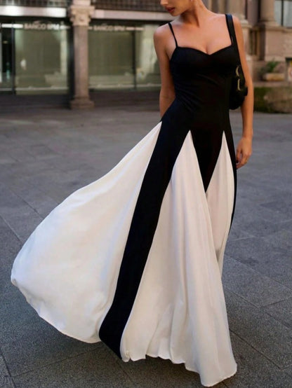 Louise x Lugano two-tone Empire cut Long Dress