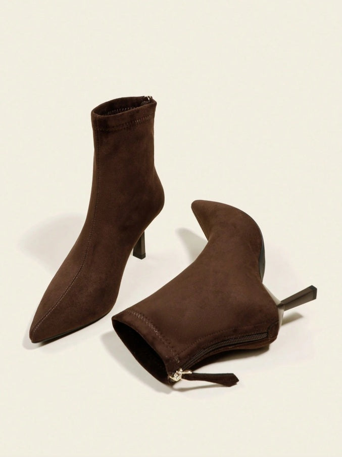 High slim sock heels