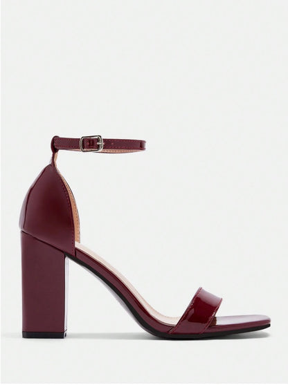 Block heel ankle strap sandals