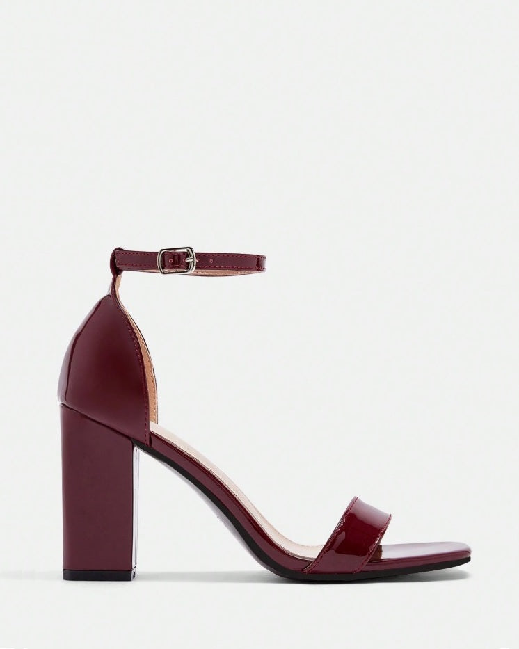 Block heel ankle strap sandals