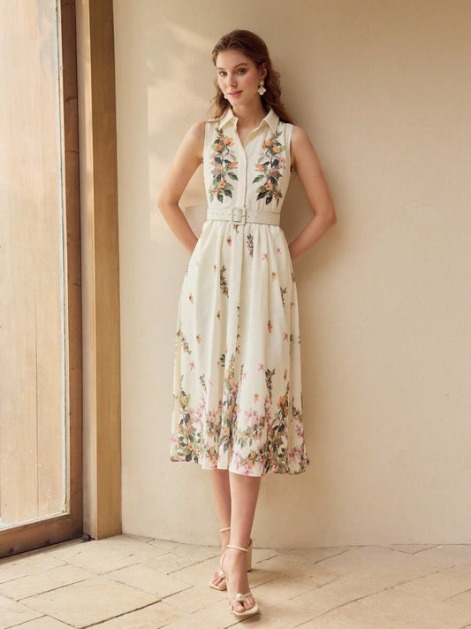 Pompeii shirt collar dress
