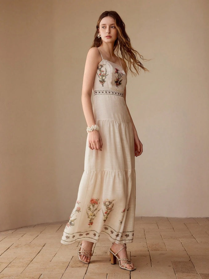 Herculano Botanics high waist apron dress