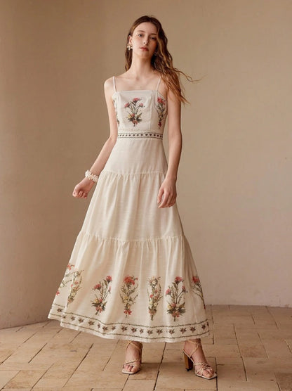 Herculano Botanics high waist apron dress