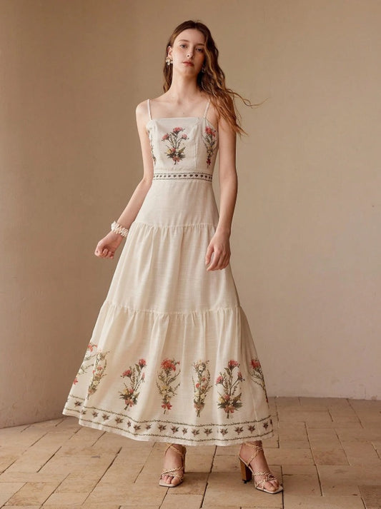 Herculano Botanics high waist apron dress