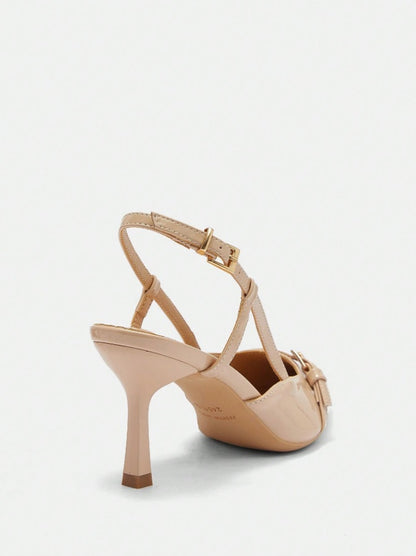 Louise Perrier T Strap Stacked Heels