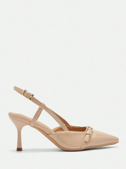 Louise Perrier T Strap Stacked Heels
