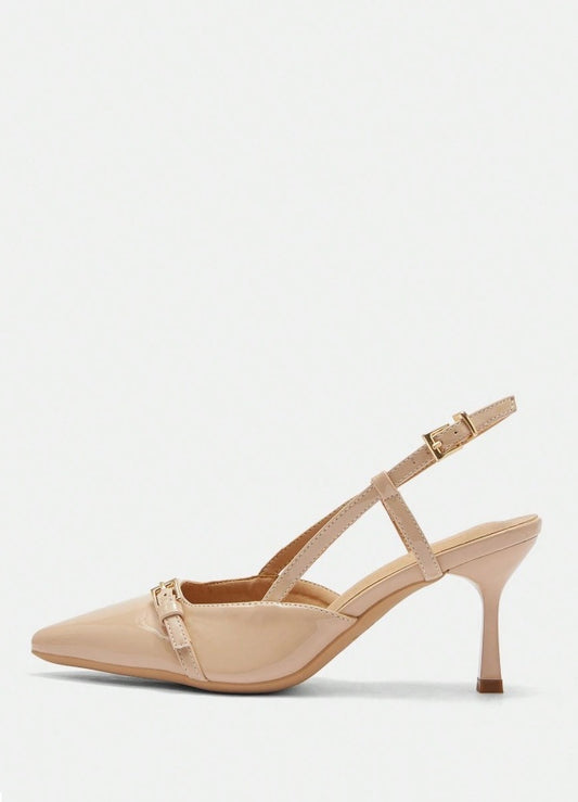 Louise Perrier T Strap Stacked Heels